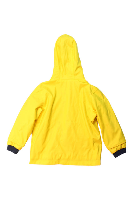 A Yellow Rain Jackets from Petit Bateau in size 2T for boy. (Back View)