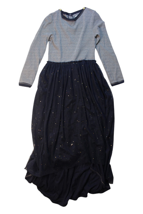 A Navy Long Sleeve Dresses from Petit Bateau in size 6T for girl. (Front View)