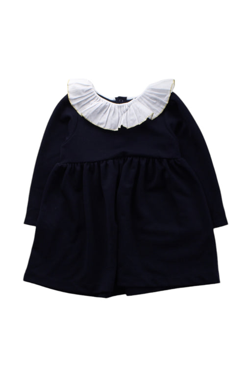 A Navy Long Sleeve Dresses from Jacadi in size 12-18M for girl. (Front View)