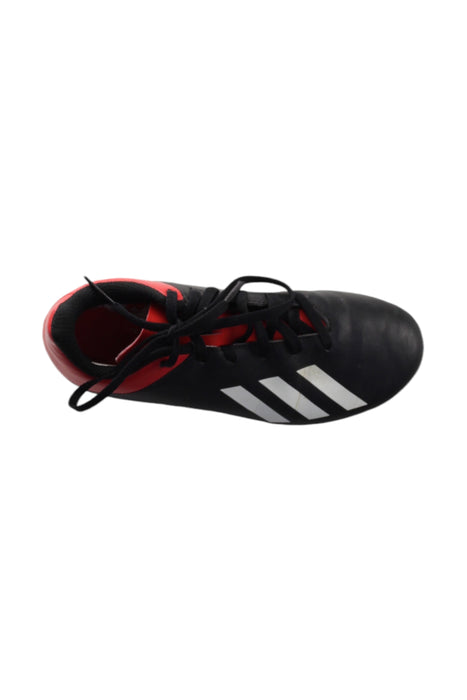 A Black Cleats/Soccer Shoes from Adidas in size 7Y for boy. (Front View)