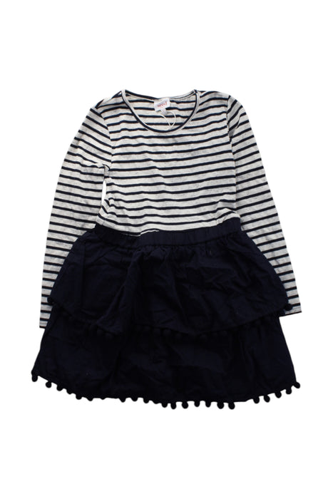 A Navy Long Sleeve Dresses from Seed in size 7Y for girl. (Front View)