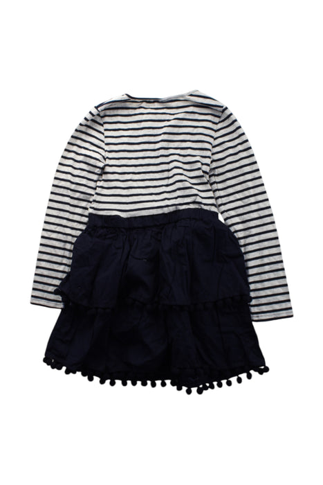 A Navy Long Sleeve Dresses from Seed in size 7Y for girl. (Back View)