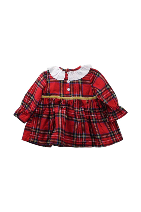 A Red Long Sleeve Dresses from Cotton Pigs in size 3-6M for girl. (Back View)