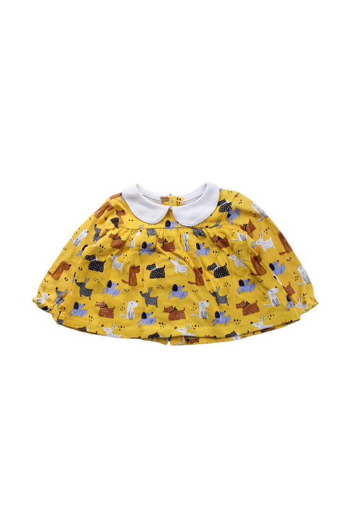 A Yellow Long Sleeve Tops from Cotton Pigs in size 3-6M for girl. (Front View)