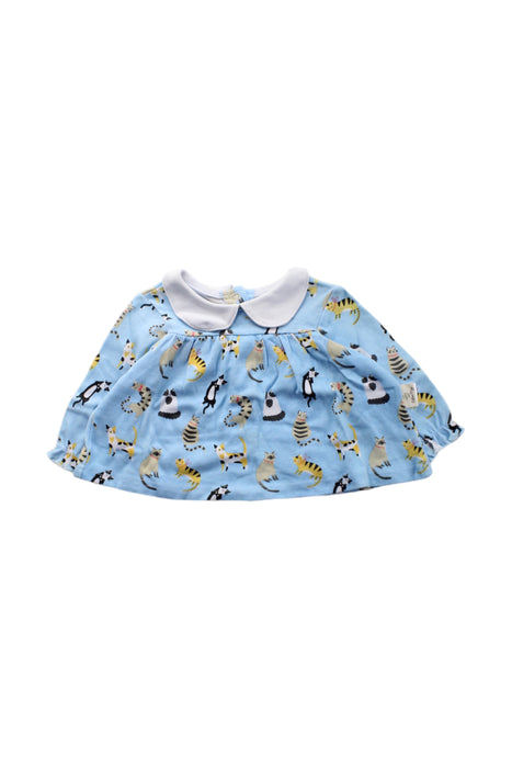 A Blue Long Sleeve Tops from Cotton Pigs in size 0-3M for neutral. (Front View)