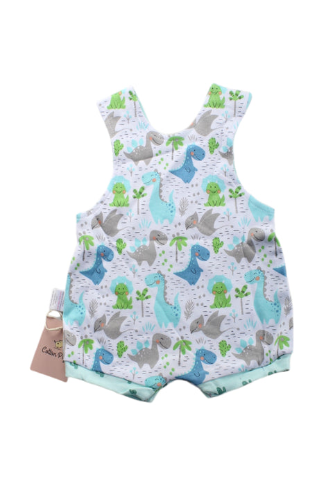 A Multicolour Sleeveless Rompers from Cotton Pigs in size 0-3M for neutral. (Back View)