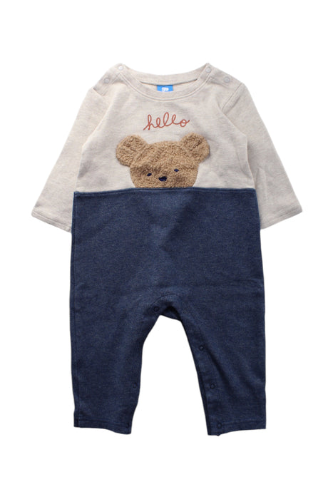 A Beige Long Sleeve Jumpsuits from Les Enphants in size 6-12M for neutral. (Front View)