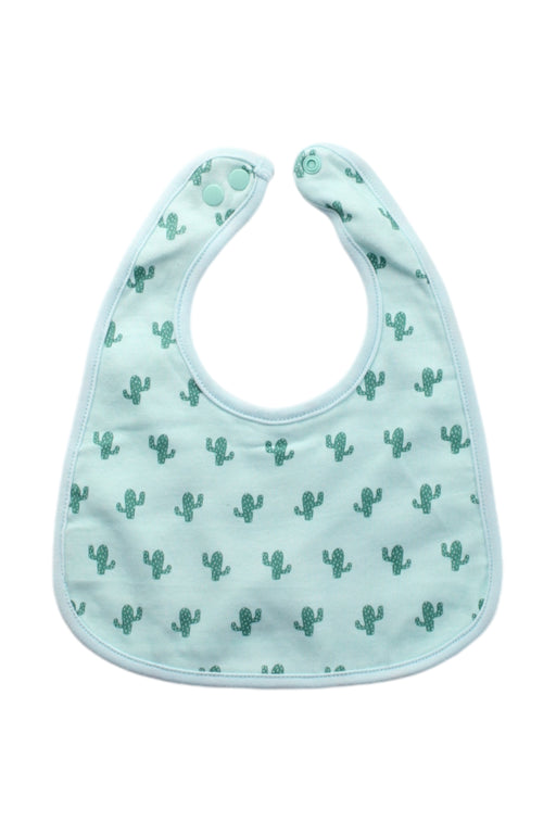 A Green Bibs from Cotton Pigs in size O/S for neutral. (Front View)