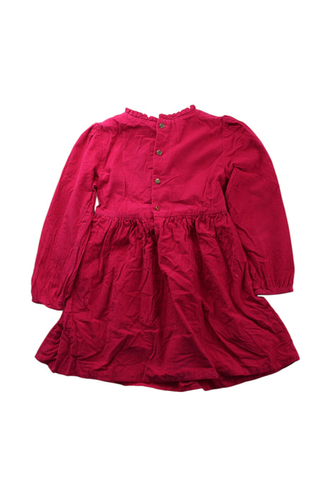 A Red Long Sleeve Dresses from Jacadi in size 6T for girl. (Back View)