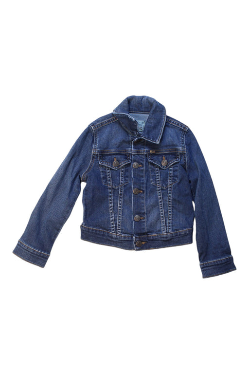 A Blue Lightweight Jackets from Polo Ralph Lauren in size 4T for girl. (Front View)