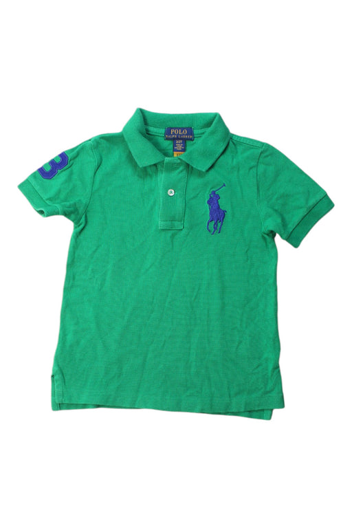 A Green Short Sleeve Polos from Polo Ralph Lauren in size 2T for boy. (Front View)