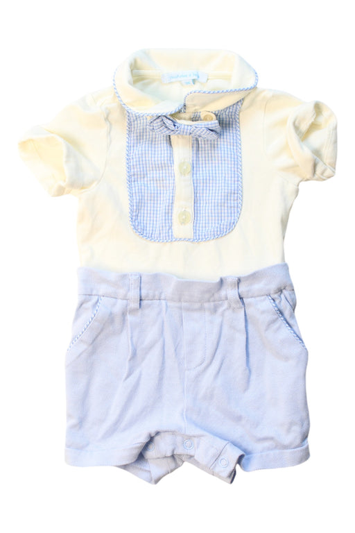 A Blue Short Sleeve Rompers from Nicholas & Bears in size 0-3M for neutral. (Front View)