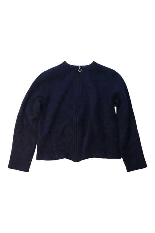 A Navy Zippered Sweatshirts from Agnes b. in size 12Y for girl. (Front View)