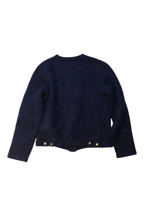 A Navy Zippered Sweatshirts from Agnes b. in size 12Y for girl. (Back View)