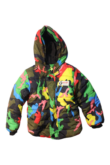 A Multicolour Puffer/Quilted Jackets from BAPE KIDS in size 4T for boy. (Front View)