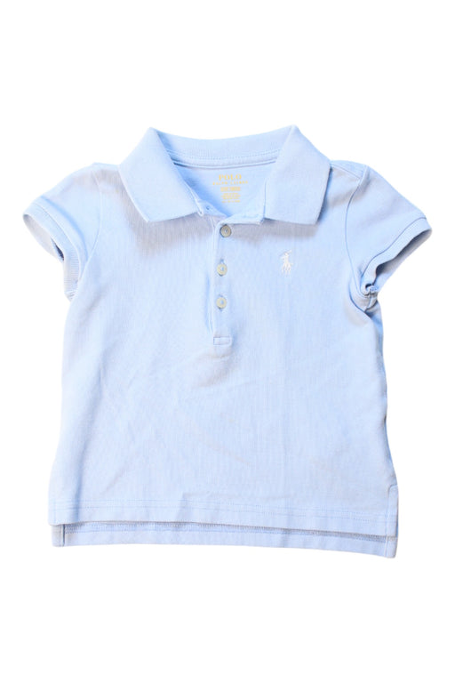 A Blue Short Sleeve Polos from Polo Ralph Lauren in size 3T for girl. (Front View)