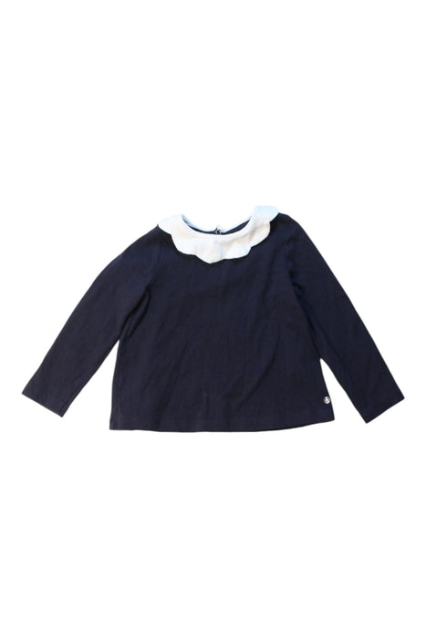 A Navy Long Sleeve Tops from Petit Bateau in size 18-24M for girl. (Front View)