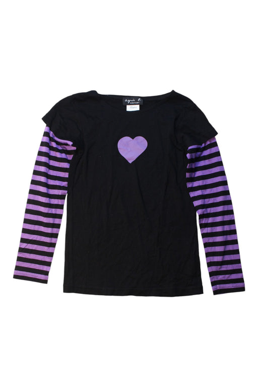 A Black Long Sleeve Tops from Agnes b. in size 10Y for girl. (Front View)