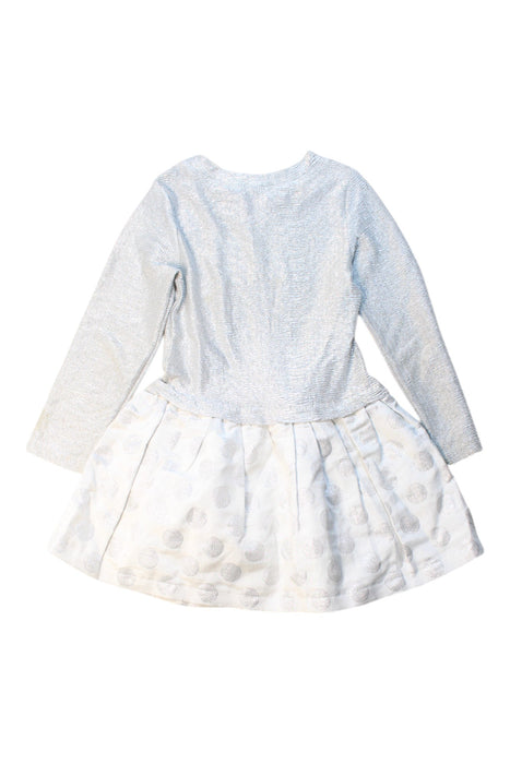 A Silver Long Sleeve Dresses from Calvin Klein in size 4T for girl. (Back View)