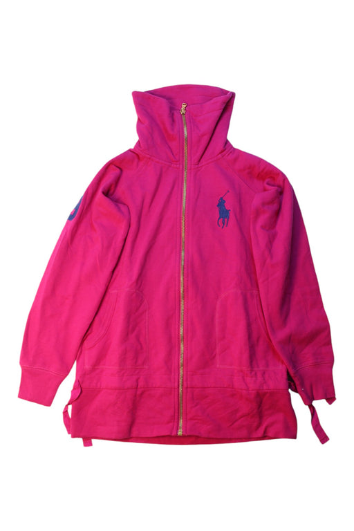 A Pink Zippered Sweatshirts from Ralph Lauren in size 10Y for girl. (Front View)