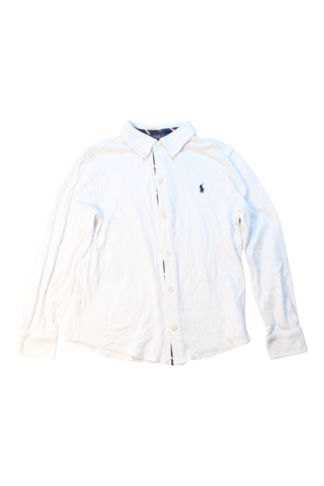 A White Long Sleeve Shirts from Polo Ralph Lauren in size 5T for boy. (Front View)