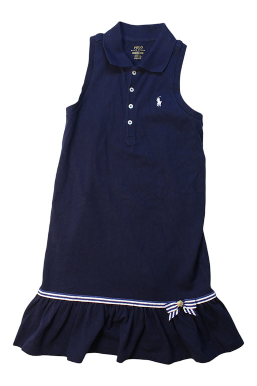 A Navy Sleeveless Dresses from Polo Ralph Lauren in size 6T for girl. (Front View)