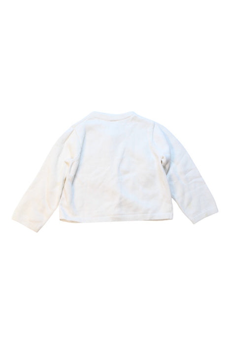 A White Cardigans from Petit Bateau in size 2T for girl. (Back View)