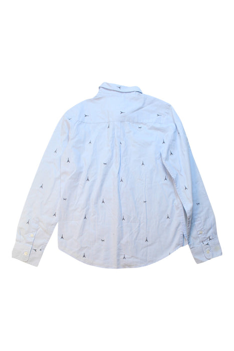 A Blue Long Sleeve Shirts from Jacadi in size 10Y for boy. (Back View)