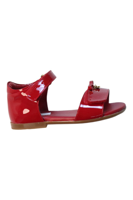 A Red Sandals from Dolce & Gabbana in size 4T for girl. (Front View)