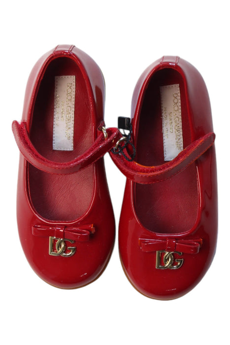 A Red Flats from Dolce & Gabbana in size 12-18M for girl. (Back View)