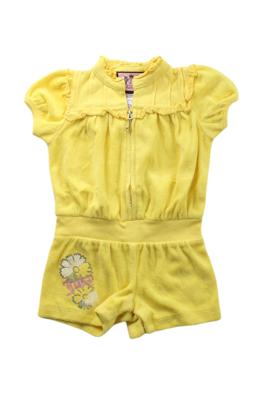 A Yellow Short Sleeve Rompers from Juicy Couture in size 3-6M for girl. (Front View)