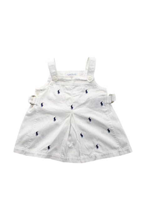 A White Overall Dresses from Ralph Lauren in size 3-6M for girl. (Front View)