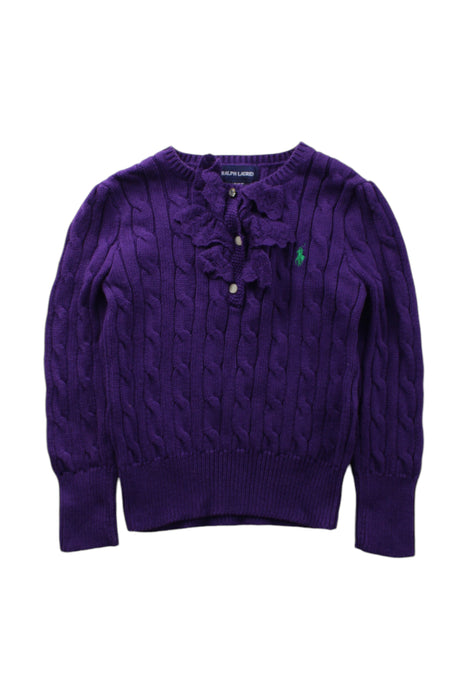 A Purple Knit Sweaters from Ralph Lauren in size 3T for girl. (Front View)