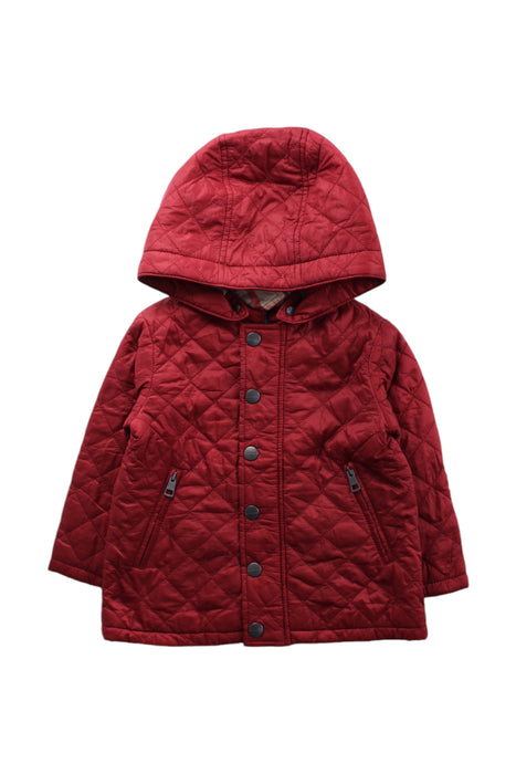 Red Burberry Hooded Quilted Coat 12 18M Retykle