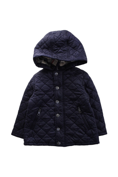 Navy Burberry Quilted Hooded Coat 12 18M Retykle