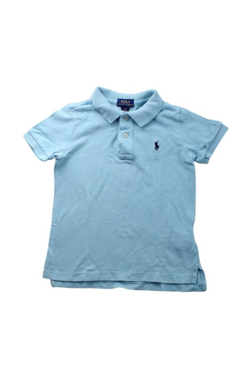 A Blue Short Sleeve Polos from Polo Ralph Lauren in size 4T for boy. (Front View)