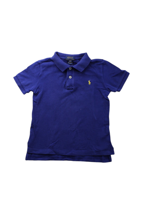 A Blue Short Sleeve Polos from Polo Ralph Lauren in size 4T for boy. (Front View)