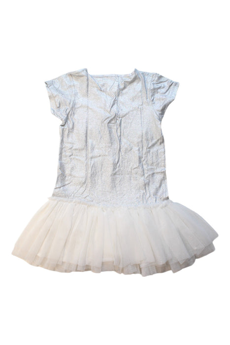 A White Short Sleeve Dresses from 3Pommes in size 3T for girl. (Back View)