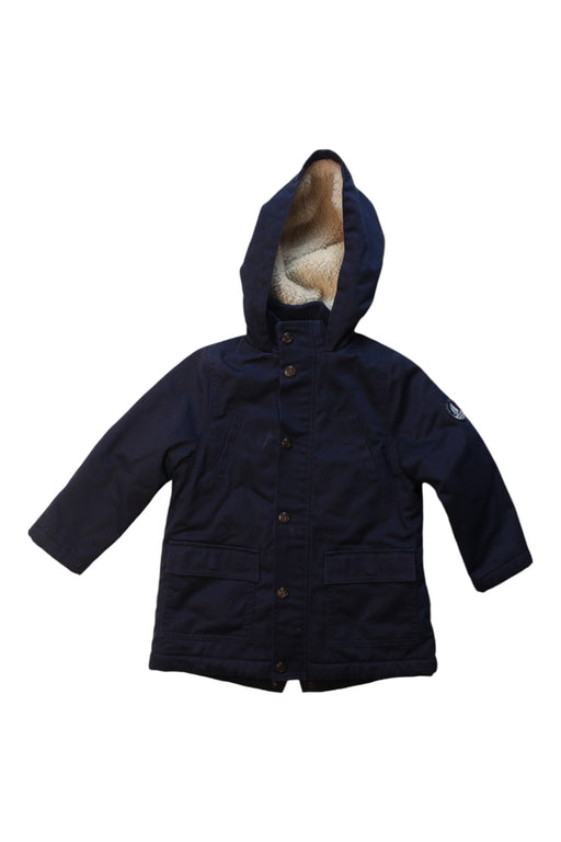 A Navy Coats from Petit Bateau in size 3T for boy. (Front View)