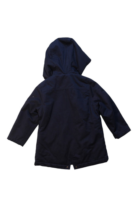 A Navy Coats from Petit Bateau in size 3T for boy. (Back View)