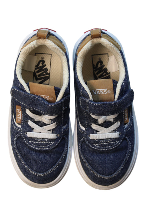 A Blue-White Sneakers from Vans in size 5T for boy. (Back View)