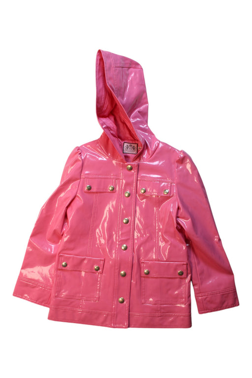 A Pink Rain Jackets from Juicy Couture in size 8Y for girl. (Front View)