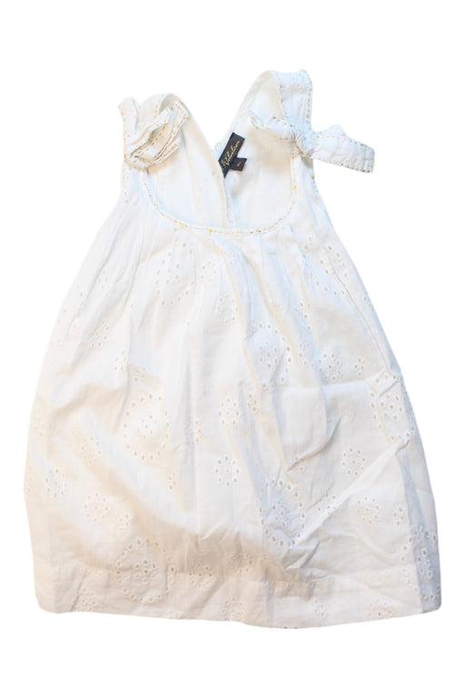 A White Sleeveless Dresses from Velveteen in size 8Y for girl. (Front View)