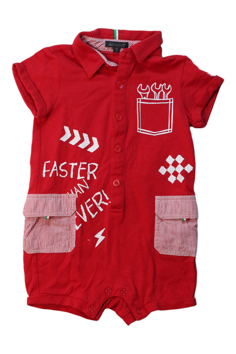 A Red Short Sleeve Rompers from Ferrari in size 6-12M for boy. (Front View)