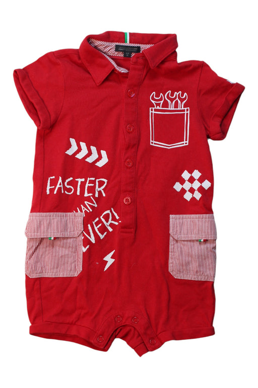 A Red Short Sleeve Rompers from Ferrari in size 6-12M for boy. (Front View)