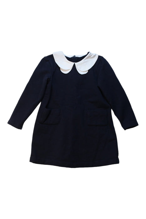 A Navy Long Sleeve Dresses from Jacadi in size 4T for girl. (Front View)