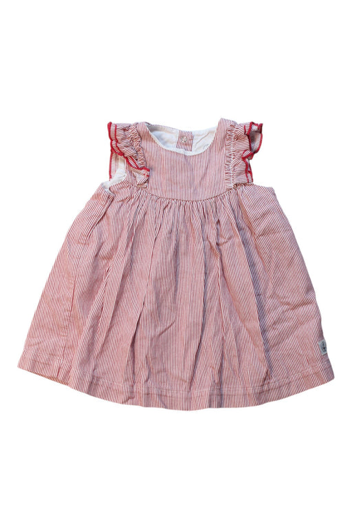 A Pink Sleeveless Dresses from Petit Bateau in size 6-12M for girl. (Front View)