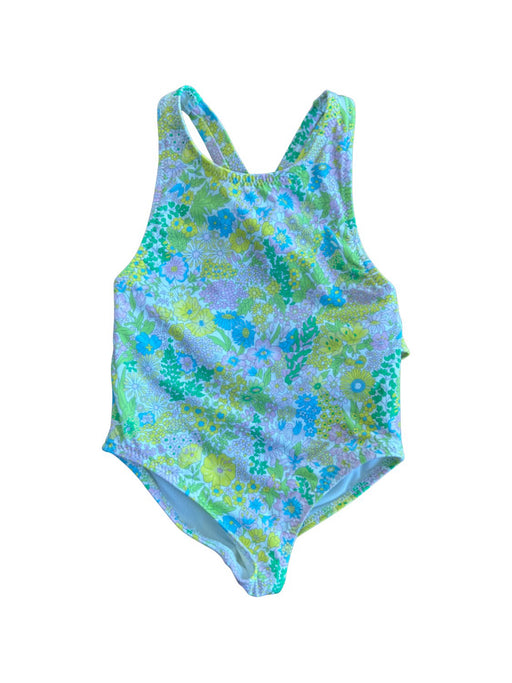 A Blue Swimsuits from Jacadi in size 3-6M for girl. (Front View)