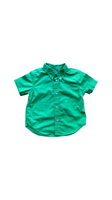 A Green Short Sleeve Shirts from Ralph Lauren in size 2T for boy. (Front View)