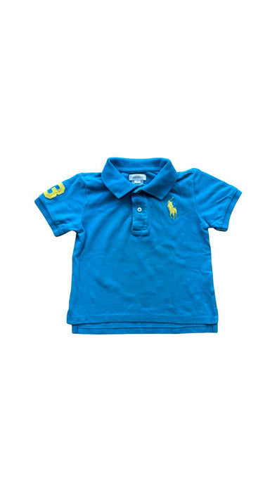 A Blue Short Sleeve Polos from Ralph Lauren in size 2T for boy. (Front View)